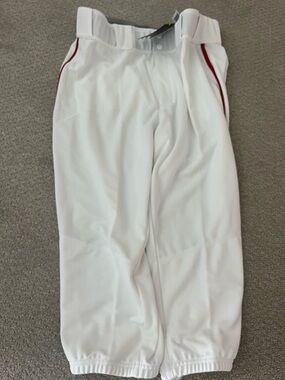 White Athletic Baseball Pants with Red Piping size large
New